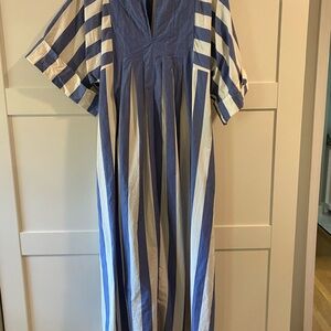 Everlane Blue and Cream Striped Dress